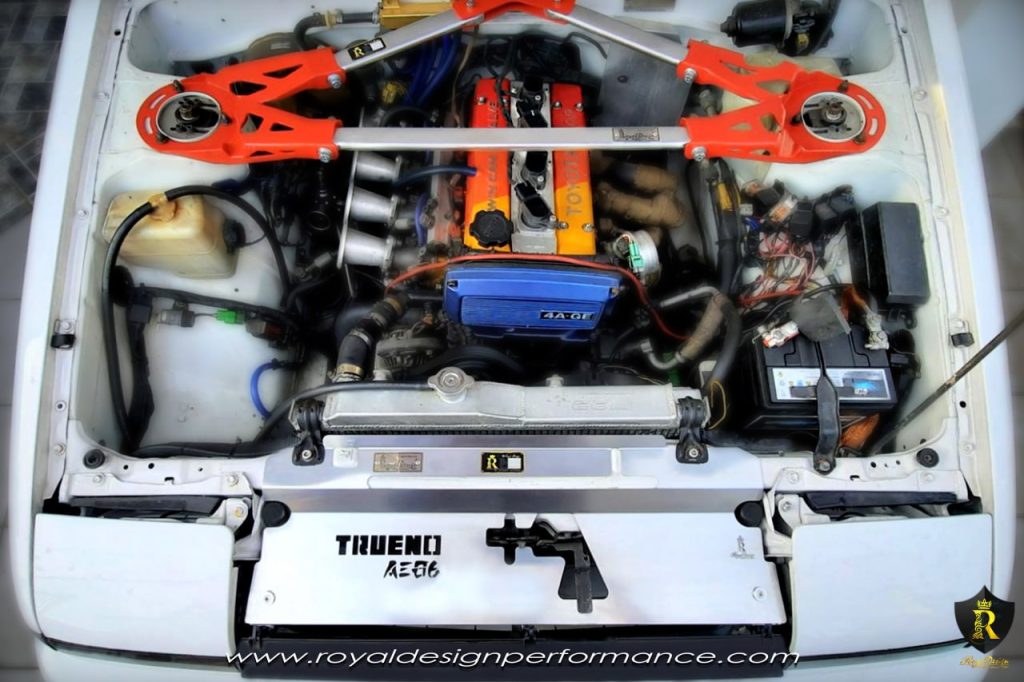 thumbnail interactive-video image 1 of AE86 Levin Trueno Front Strut Mount Set – LH RH Adjustable Steel, Vintage Fit 1 of 2